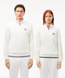 Lacoste Sweaters & Sweatshirts-Unisex High-Neck Zip-Up Print Sweatshirt-SH2735-51-lacoste store near me