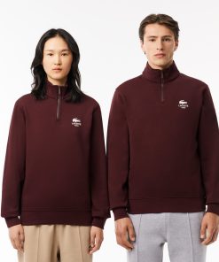 Lacoste Sweaters & Sweatshirts-Unisex High-Neck Zip-Up Print Sweatshirt-SH2735-51-lacoste outlet