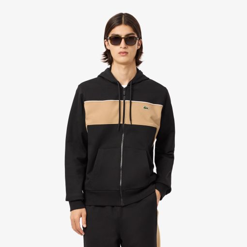 Lacoste Sweaters & Sweatshirts-Mens Zip-Up Colorblock Hoodie-SH2842-51-lacoste store near me