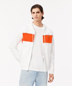 Lacoste Sweaters & Sweatshirts-Mens Zip-Up Colorblock Hoodie-SH2842-51-lacoste france