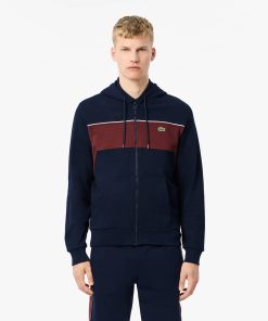 Lacoste Sweaters & Sweatshirts-Mens Zip-Up Colorblock Hoodie-SH2842-51-lacosta