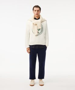 Lacoste Sweaters & Sweatshirts-Mens Loose Fit Printed Fleece Sweatshirt-SH2897-51-lacost 2