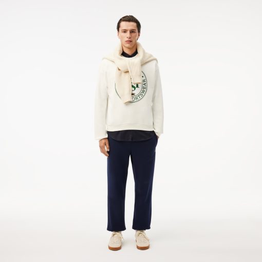 Lacoste Sweaters & Sweatshirts-Mens Loose Fit Printed Fleece Sweatshirt-SH2897-51-lacost - Image 2