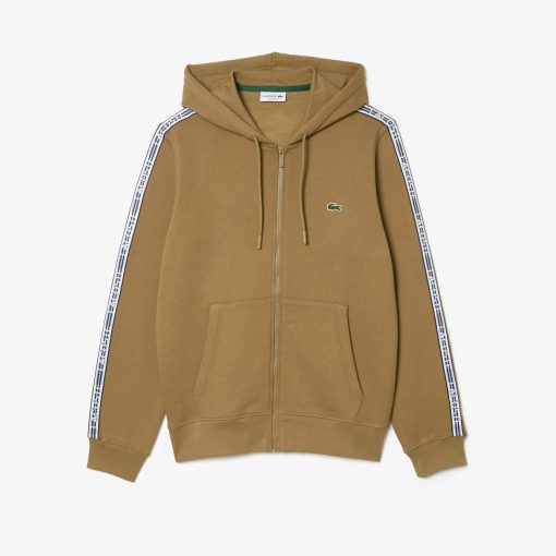 Lacoste Sweaters & Sweatshirts-Men’s Classic Fit Branded Stripes Zip-Up Hoodie-SH5065-51-locoste