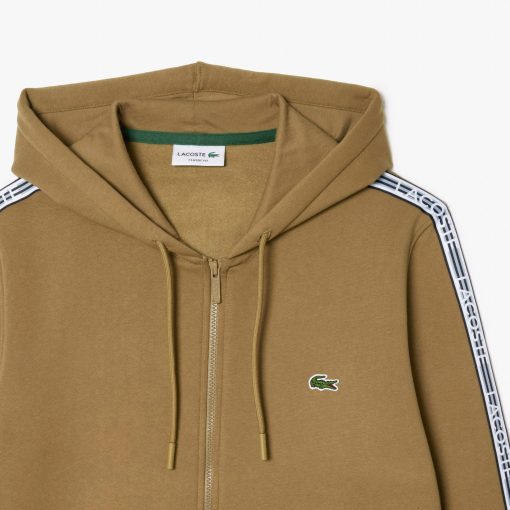 Lacoste Sweaters & Sweatshirts-Men’s Classic Fit Branded Stripes Zip-Up Hoodie-SH5065-51-locoste - Image 2