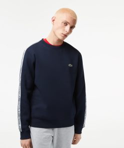 Lacoste Sweaters & Sweatshirts-Men’s Classic Fit Logo Stripe Flannel Sweatshirt-SH5073-51-lacoste sale