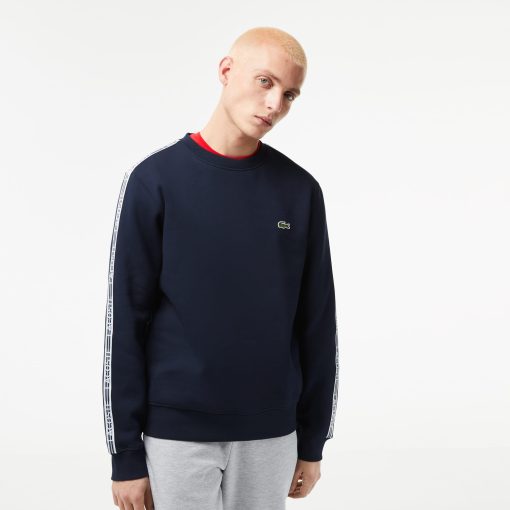 Lacoste Sweaters & Sweatshirts-Men’s Classic Fit Logo Stripe Flannel Sweatshirt-SH5073-51-lacoste sale