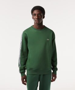 Lacoste Sweaters & Sweatshirts-Men’s Classic Fit Logo Stripe Flannel Sweatshirt-SH5073-51-lacoste cardigan