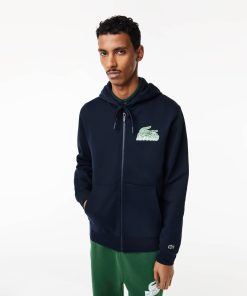 Lacoste Sweaters & Sweatshirts-Men’s Unbrushed Fleece Zip-Up Hoodie-SH5088-51-lacost