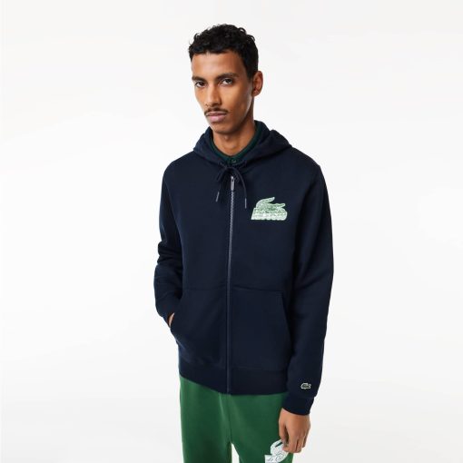 Lacoste Sweaters & Sweatshirts-Men’s Unbrushed Fleece Zip-Up Hoodie-SH5088-51-lacost