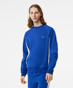 Lacoste Sweaters & Sweatshirts-Men’s Brushed Fleece Colorblock Sweatshirt-SH5605-51-la coste