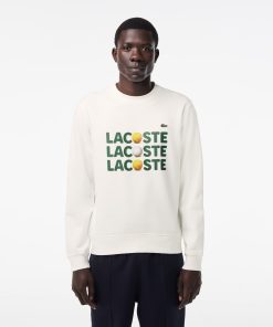 Lacoste Sweaters & Sweatshirts-Mens Printed Fleece Sweatshirt-SH7421-51-la coste