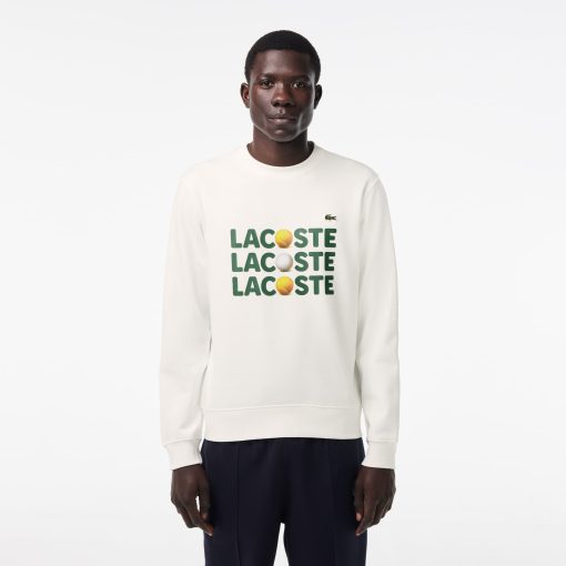 Lacoste Sweaters & Sweatshirts-Mens Printed Fleece Sweatshirt-SH7421-51-la coste