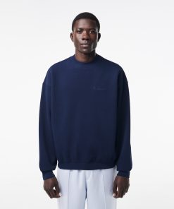 Lacoste Sweaters & Sweatshirts-Mens Oversized Piqué Sweatshirt-SH7470-51-lacoste near me