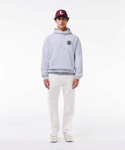 Lacoste Sweaters & Sweatshirts-Mens Relaxed Fit Fleece Hoodie-SH7491-51-lacoste factory outlet 2