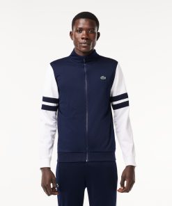 Lacoste Sweaters & Sweatshirts-Mens Zip-Up Stretch Tennis Sweatshirt-SH7521-51-lacoste sale