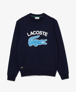 Lacoste Sweaters & Sweatshirts-Mens Crocodile Print Crew Neck Sweatshirt-SH9689-51-lacosta 2