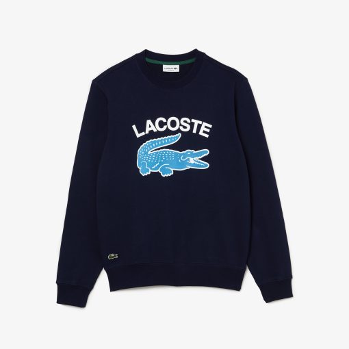 Lacoste Sweaters & Sweatshirts-Mens Crocodile Print Crew Neck Sweatshirt-SH9689-51-lacosta - Image 2