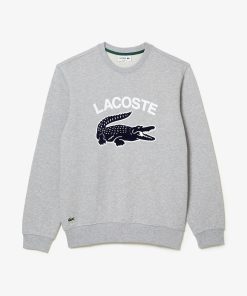 Lacoste Sweaters & Sweatshirts-Mens Crocodile Print Crew Neck Sweatshirt-SH9689-51-la coste 2