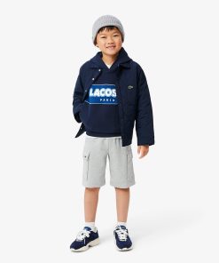 Lacoste Sweaters & Sweatshirts-Kids Fleece Contrast Print Sweatshirt-SJ2445-51-lacoste us 2