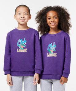 Lacoste Sweaters & Sweatshirts-Kids Contrast Signature Print Sweatshirt-SJ2455-51-lacoste france