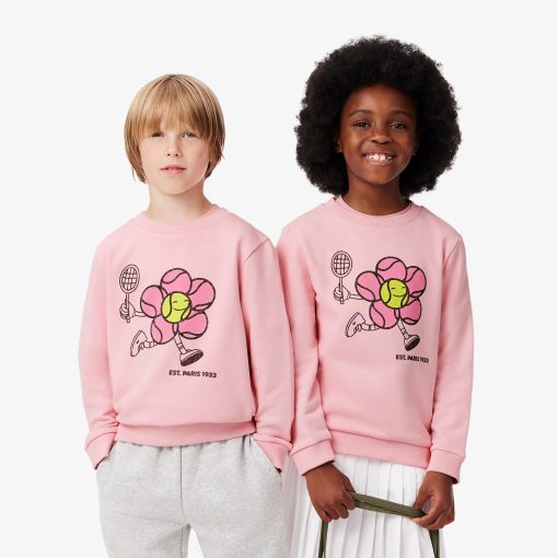 Lacoste Sweaters & Sweatshirts-Kids Printed Crew Neck Sweatshirt-SJ2456-51-lacoste near me