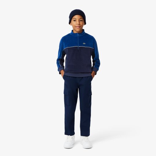 Lacoste Sweaters & Sweatshirts-Kids Zip-Up Colorblock Velour Sweatshirt-SJ2466-51-lacoste factory outlet - Image 2