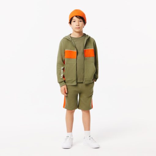 Lacoste Sweaters & Sweatshirts-Kids Fleece Zip-Up Hoodie-SJ2481-51-lacoste near me - Image 2