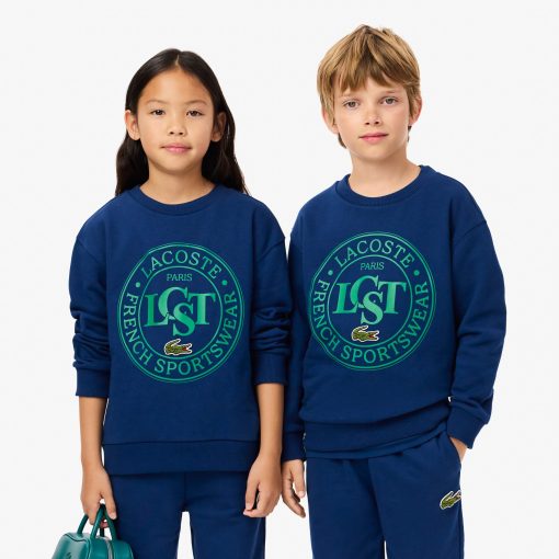 Lacoste Sweaters & Sweatshirts-Kids Printed Crew Neck Sweatshirt-SJ2483-51-lacosta