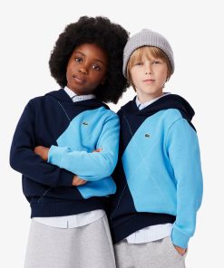 Lacoste Sweaters & Sweatshirts-Kids Argyle Motif Hoodie-SJ2494-51-lacoste sale