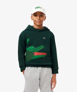 Lacoste Sweaters & Sweatshirts-Kids Crocodile Graphic Hoodie-SJ2561-51-lacoste sale