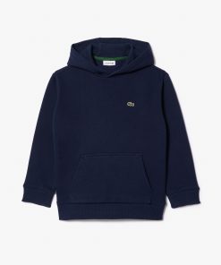 Lacoste Sweaters & Sweatshirts-Kids Kangaroo Pocket Fleece Hoodie-SJ5292-51-lacoste cardigan