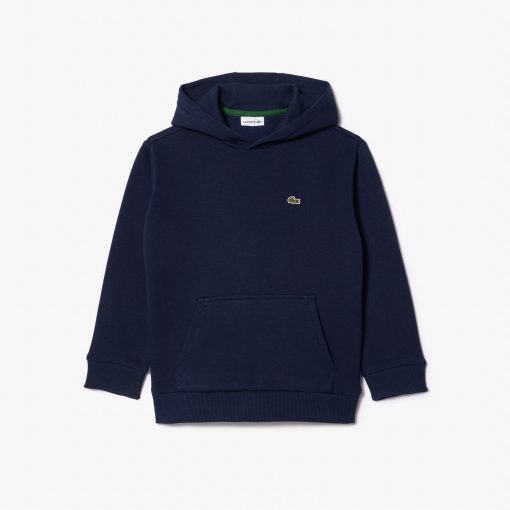 Lacoste Sweaters & Sweatshirts-Kids Kangaroo Pocket Fleece Hoodie-SJ5292-51-lacoste cardigan