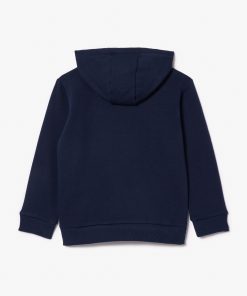 Lacoste Sweaters & Sweatshirts-Kids Kangaroo Pocket Fleece Hoodie-SJ5292-51-lacoste cardigan 2