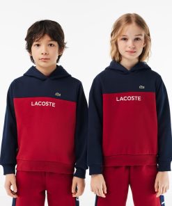 Lacoste Sweaters & Sweatshirts-Kids Colorblock Fleece Hoodie-SJ5293-51-lacoste cardigan