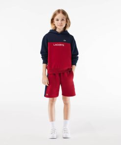 Lacoste Sweaters & Sweatshirts-Kids Colorblock Fleece Hoodie-SJ5293-51-lacoste cardigan 2