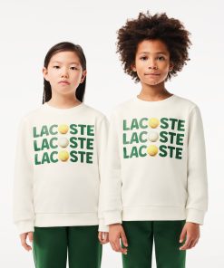 Lacoste Sweaters & Sweatshirts-Kids Fleece Crew Neck Print Sweatshirt-SJ7354-51-lacosta