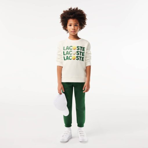 Lacoste Sweaters & Sweatshirts-Kids Fleece Crew Neck Print Sweatshirt-SJ7354-51-lacosta - Image 2