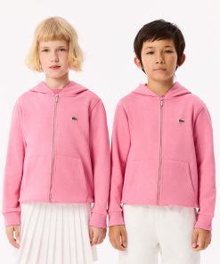 Lacoste Sweaters & Sweatshirts-Kids Fleece Zip-Up Hoodie-SJ9723-51-lacoste near me