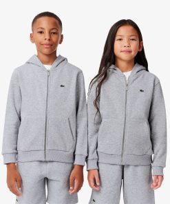 Lacoste Sweaters & Sweatshirts-Kids Fleece Zip-Up Hoodie-SJ9723-51-lacoste cardigan