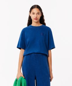 Lacoste T-Womens Oversized Washed Effect Cotton T-Shirt-TF4122-51-lacost