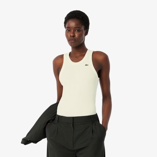 Lacoste T-Womens Slim Fit Cotton Tank Top-TF5388-51-lacoste store near me