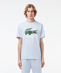 Lacoste Sweaters & Sweatshirts-Mens Signature Print Cotton T-Shirt-TH1285-51-lacoste us