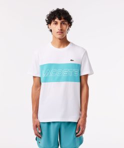 Lacoste T-Mens Regular Fit Colorblock Print T-Shirt-TH1712-51-lacoste us