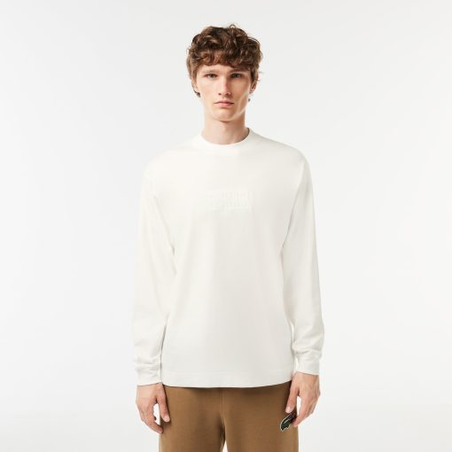 Lacoste T-Mens Long Sleeve Loose Fit Cotton T-Shirt-TH2505-51-lacoste usa