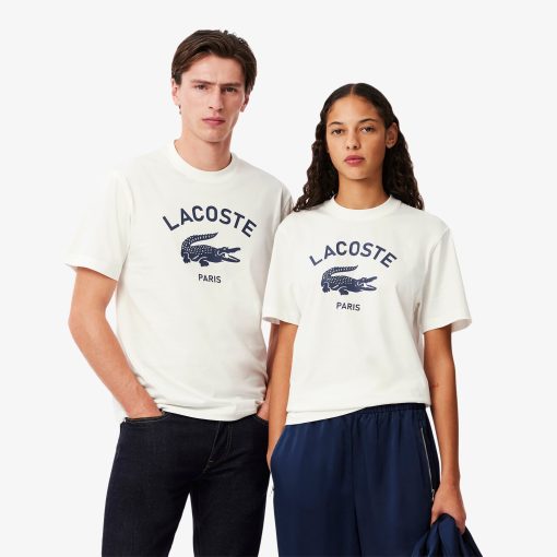 Lacoste Sweaters & Sweatshirts-Unisex Signature Print Cotton T-Shirt-TH2733-51-lacoste store