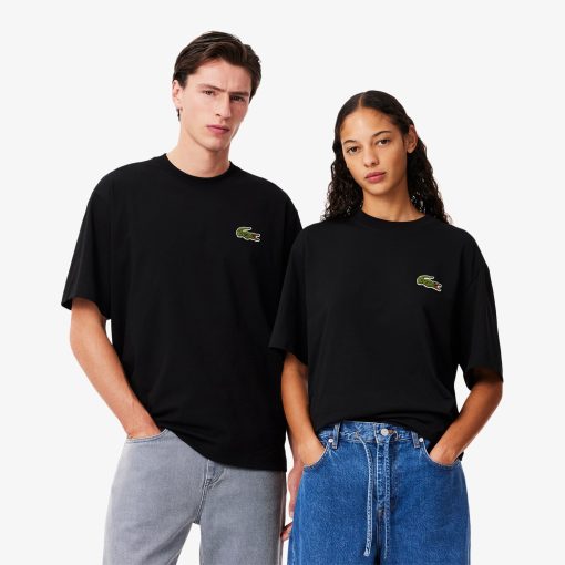 Lacoste Sweaters & Sweatshirts-Unisex Loose Fit Heavy Cotton Badge T-Shirt-TH2745-51-lacoste store