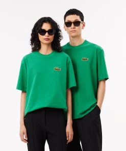 Lacoste Sweaters & Sweatshirts-Unisex Loose Fit Heavy Cotton Badge T-Shirt-TH2745-51-lacoste store