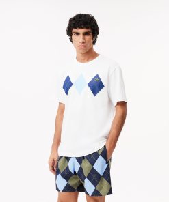 Lacoste T-Mens Heavy Cotton Argyle Print T-Shirt-TH2810-51-lacoste sale