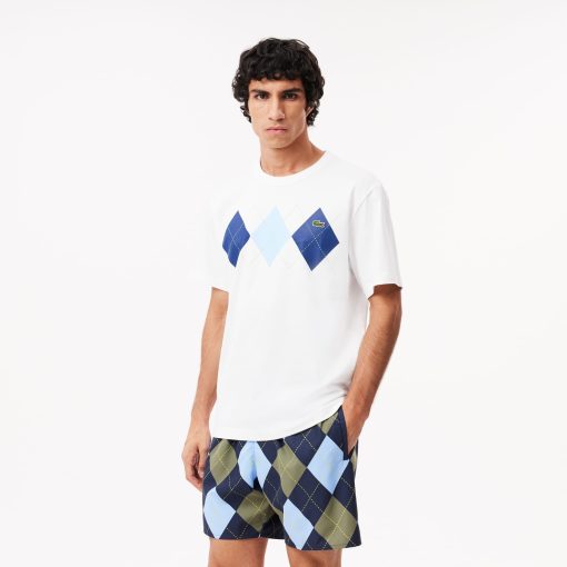 Lacoste T-Mens Heavy Cotton Argyle Print T-Shirt-TH2810-51-lacoste sale